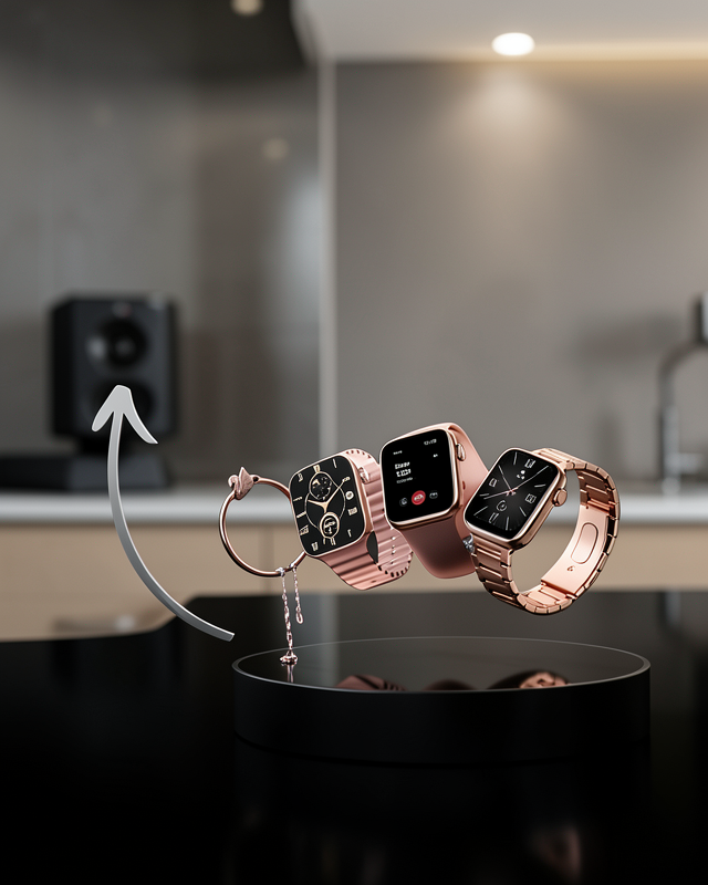 Akıllı Saat 3 Kordonlu Pembe AMOLED Ekran UUCZG9PROK