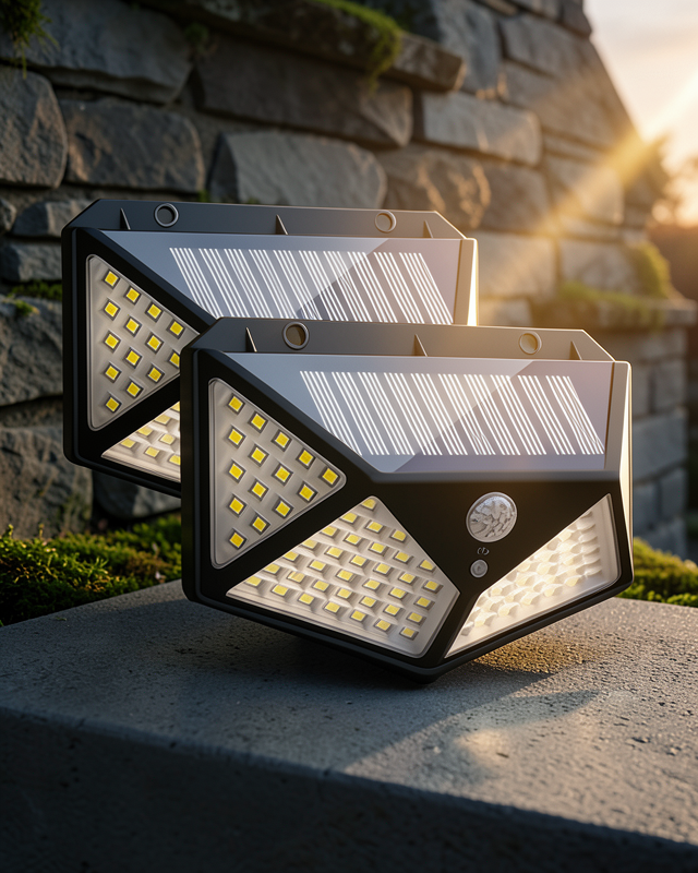 Solar Işıklandırma Sensörlü 100 LED Bahçe Lambası UUCZYX100LAMBA3