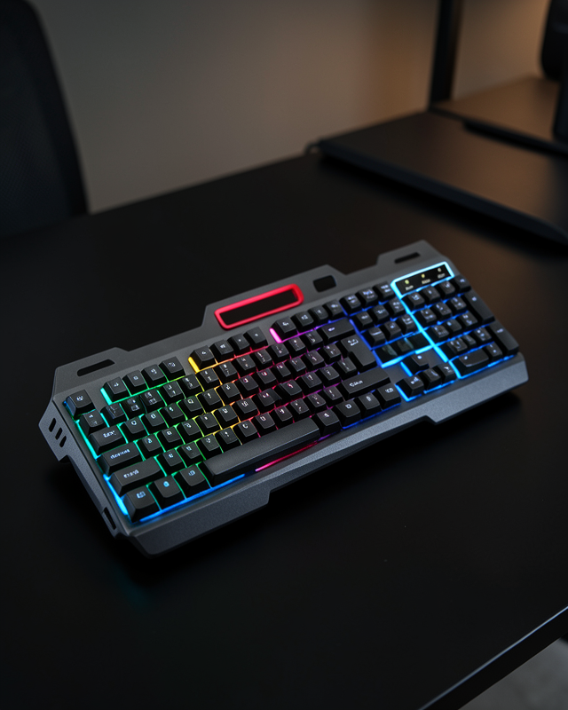 Oyuncu Klavye ve Fare Seti RGB Işıklı USB Q Tuş Dizilimi UUCZPG8018KLAVYE1