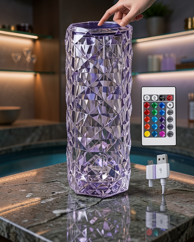 Kristal Masa Lambası RGB 16 Renk UUCZKRİSTALLAMBA