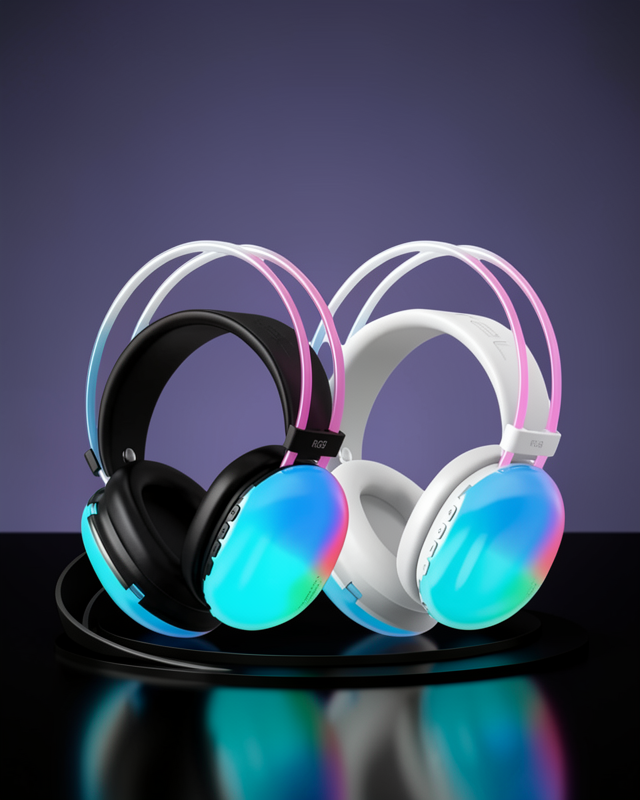 Kulak Üstü Kablosuz RGB Işıklı Bluetooth Kulaklık UCZZZPG580KULAKLIKKKKKKK3