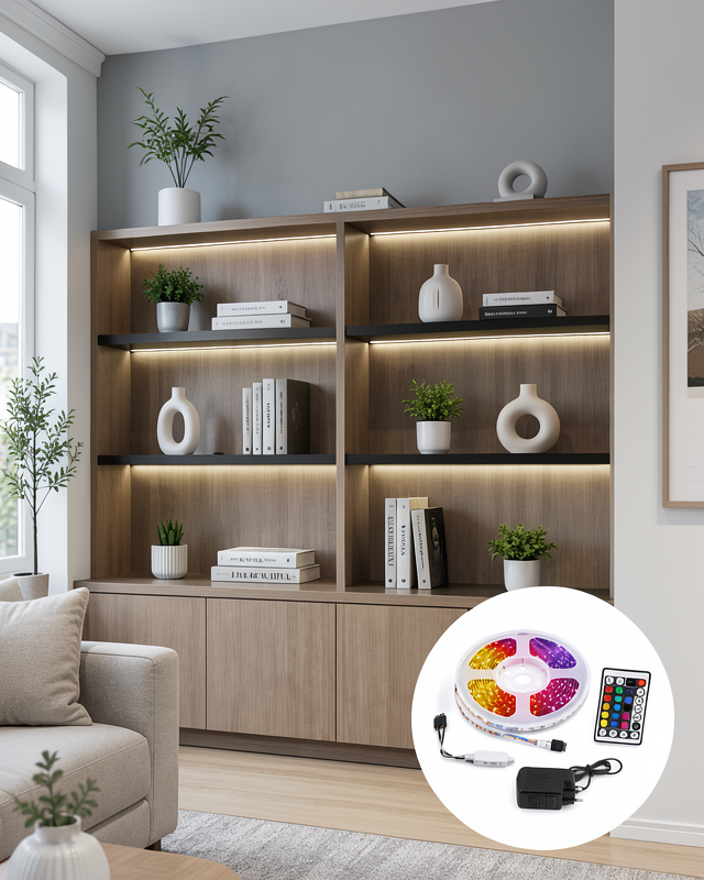 5 Metre Kumandalı RGB LED Şerit 2835 SMD Dekoratif TV Oda Masa Arkası Aydınlatma