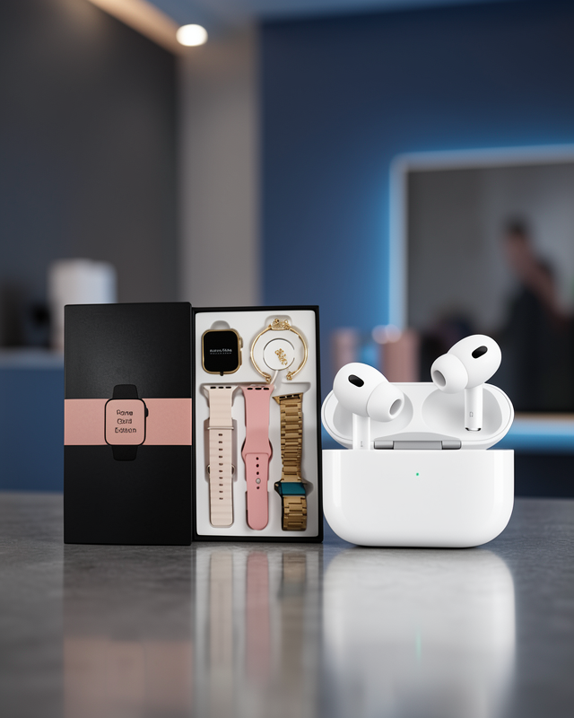 3 Kordonlu Pembe Amoled Ekran Akıllı Saat UCZG9PROK