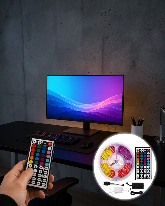 RGB Şerit LED 5 Metre 5050 SMD Uzaktan Kumandalı 12V UCZZ5MTVLED-4