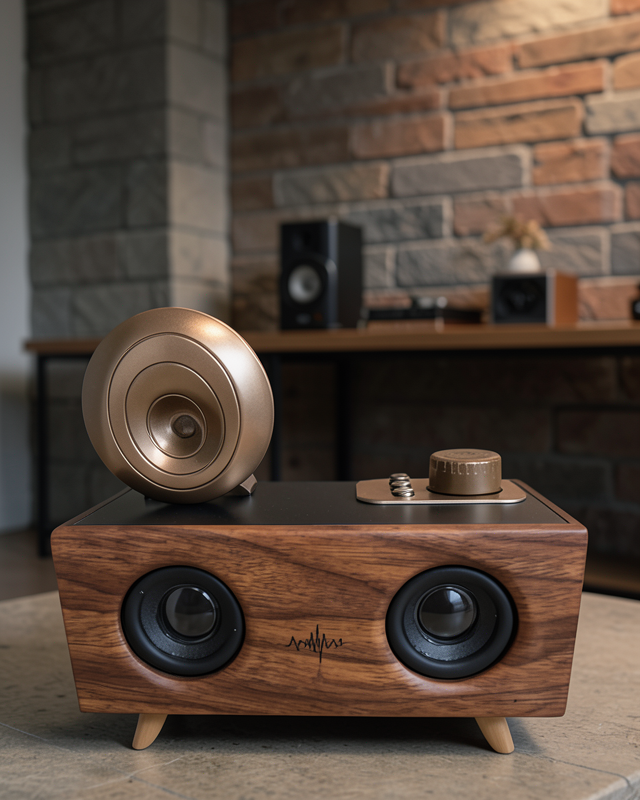 Bluetooth Hoparlör Ahşap Klasik Retro Gramofon UCZB6SPEAKER3