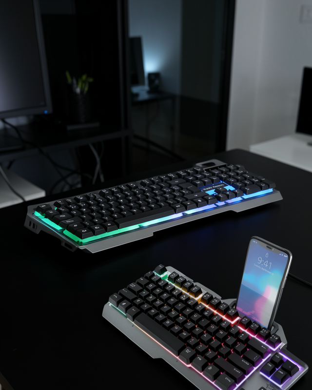Oyuncu Klavye Seti RGB Işıklı Q Tuş Dizilimi UCZPG8018KLAVYE3