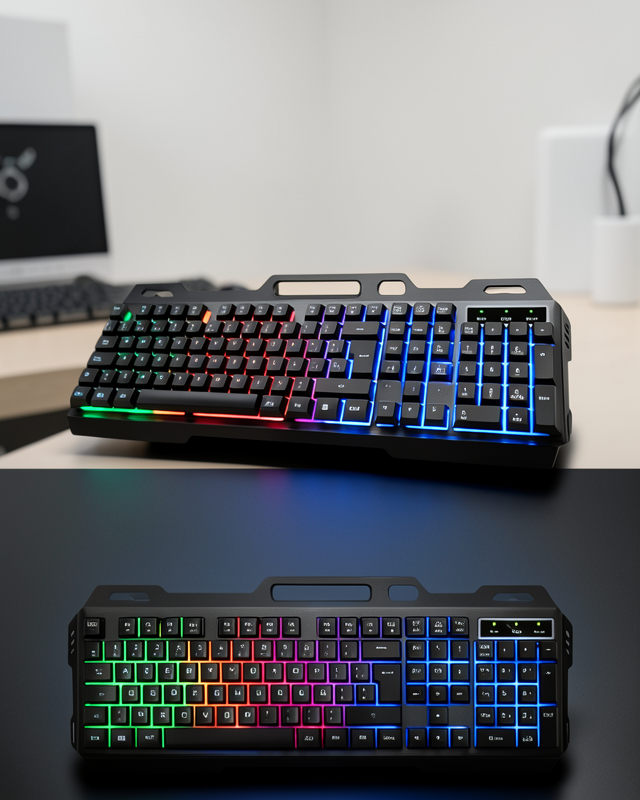 Oyuncu Klavye Mouse Seti USB Girişli RGB Işıklı Türkçe Q Model UCZPG8018KLAVYE1