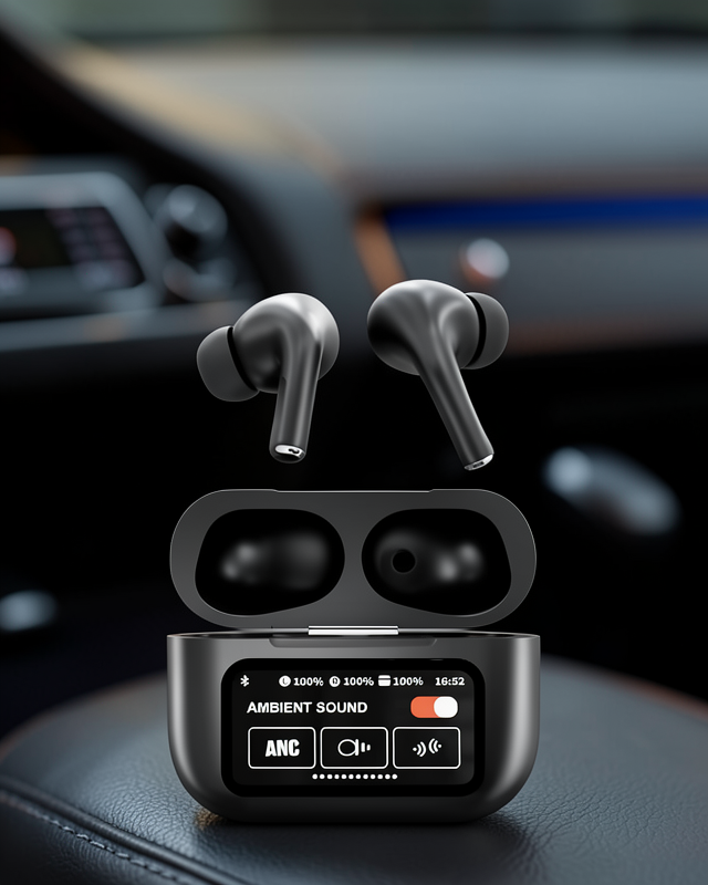 Kablosuz Bluetooth Kulaklık Ekranlı ANC Destekli UCZL58SİYAHEKRANLI2