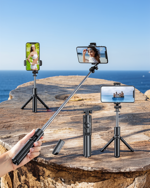 Kumandalı 360 Derece Dönebilen Tripod Telefon Tutucu UCZSELFİEÇUBUĞU3