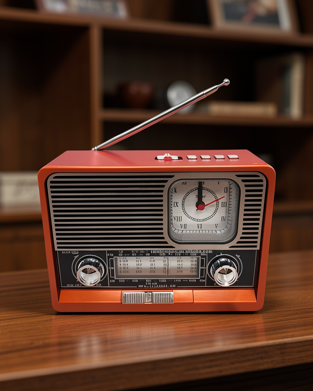 Nostaljik Radyo Saatli Fenerli Bluetooth USB KTF 1647