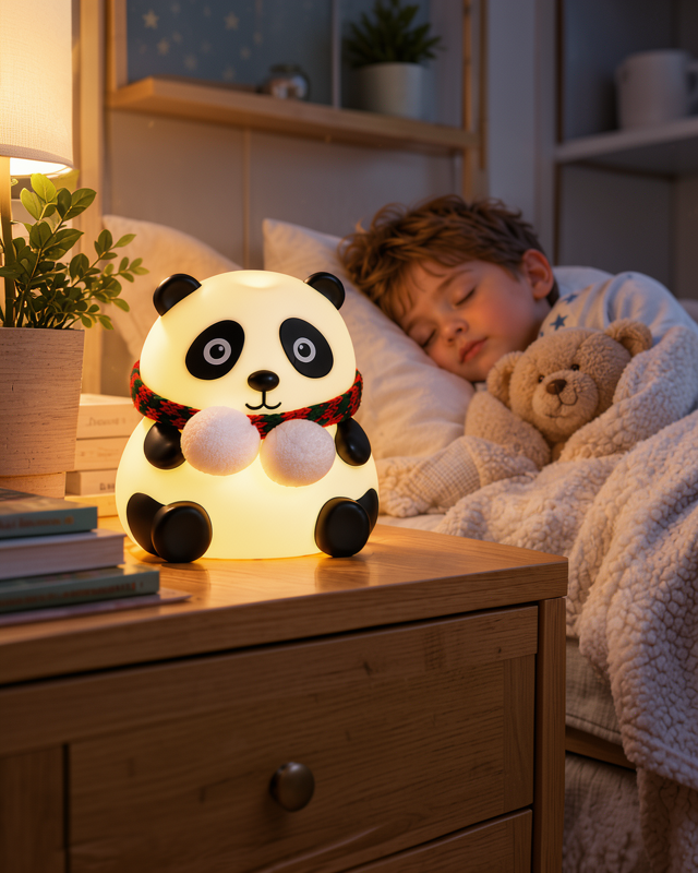Renk Değiştiren Silikon Panda Gece Lambası Dokunmatik Kontrollü