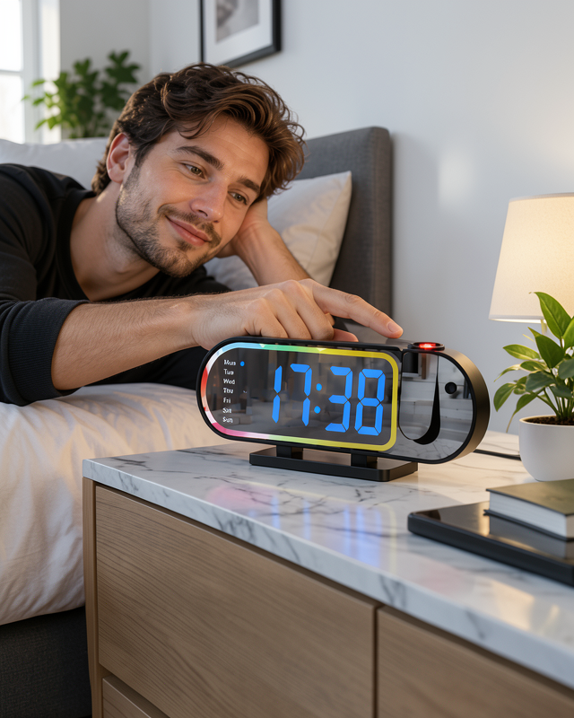 LED Masa Saati Dijital Ekranlı 12 24 Saat Sıcaklık Göstergeli Ds3827masasaatı-4