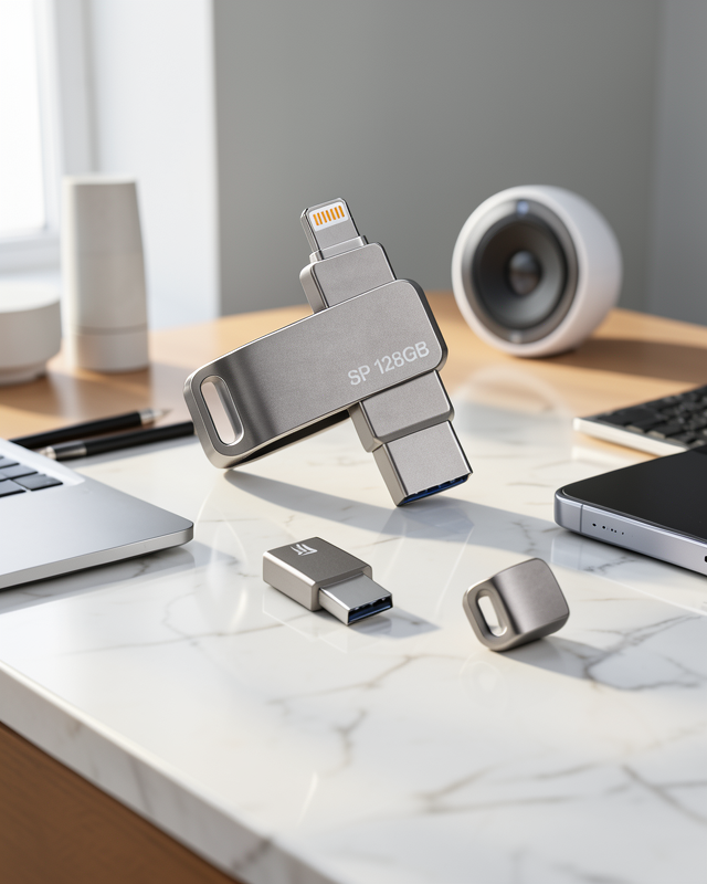 128GB Taşınabilir USB Flash Bellek Lightning Type C Destekli 128gbıphoneotg-3