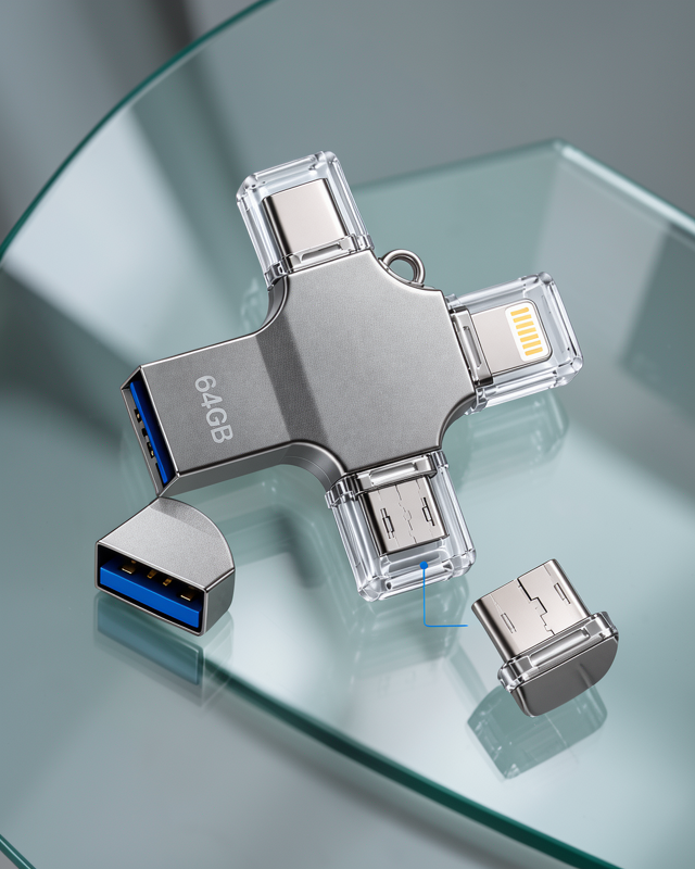 64GB 4 Girişli OTG Flash Bellek 64gbıphoneotg-1