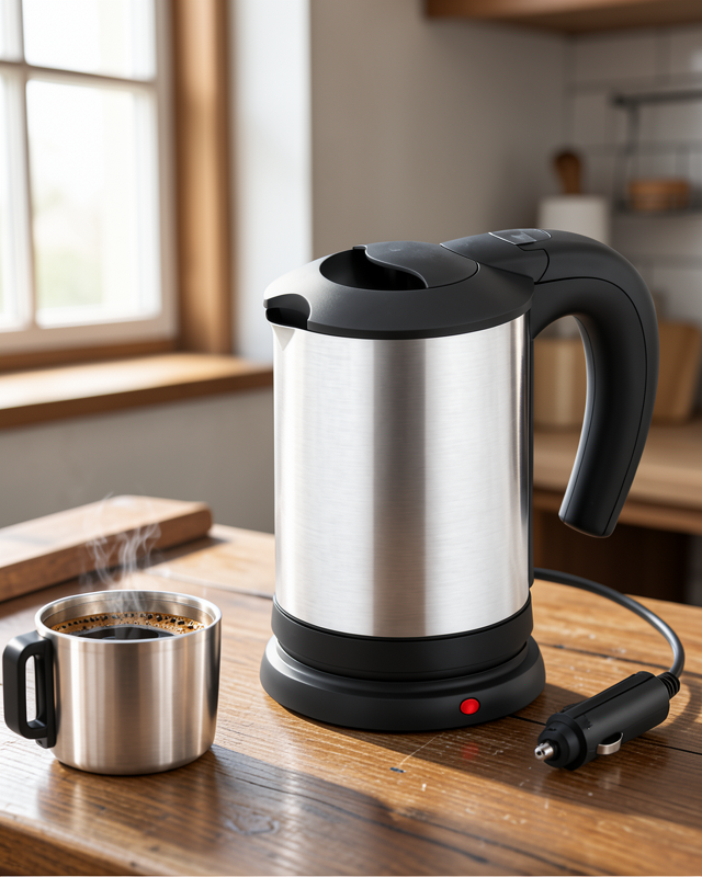 12V Araç Kettle Paslanmaz Çelik 1L otosuısıtıcı-7