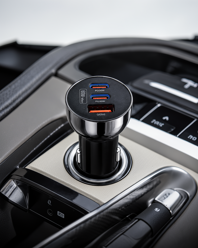 3 Portlu Araç Şarj Adaptörü PD Type-C ve QC3.0 USB Çıkışlı