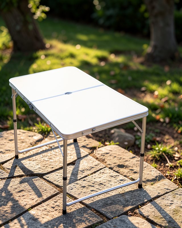 Katlanabilir Kamp Masası Seti 4 Kişilik 50-65 cm Ayarlanabilir Yükseklik