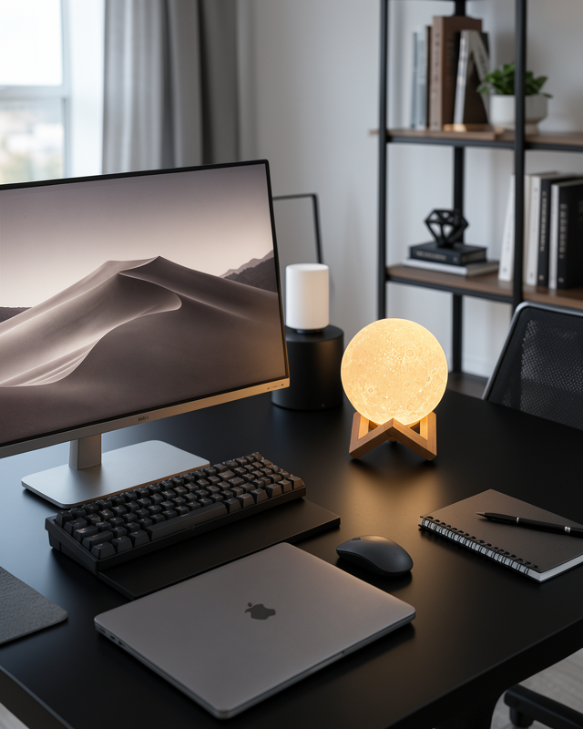 Dekoratif Gece Lambası 3D Ay Dokulu USB Şarjlı UCZZAYIŞIĞILAMBA-2