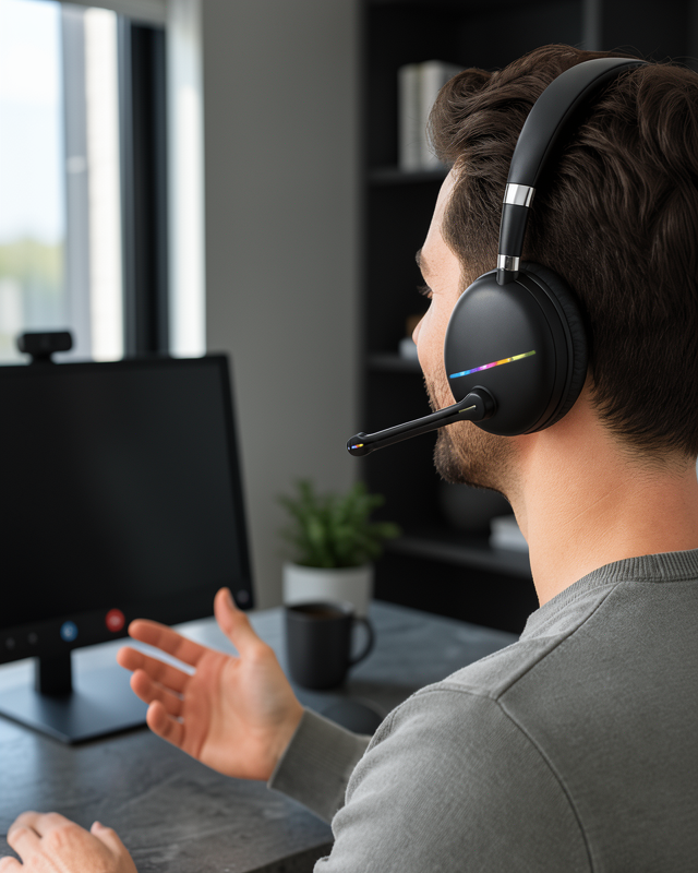 Kablosuz Kulak Üstü Kulaklık Bluetooth 5.0 RGB Aydınlatmalı UCZZMAX17-5-1