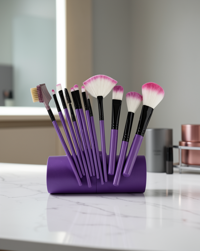 12 Parça Makyaj Fırçası Takımı Ergonomik Saplı XUCZ12PARÇAMAKYAJFIRÇASIIIIII-8