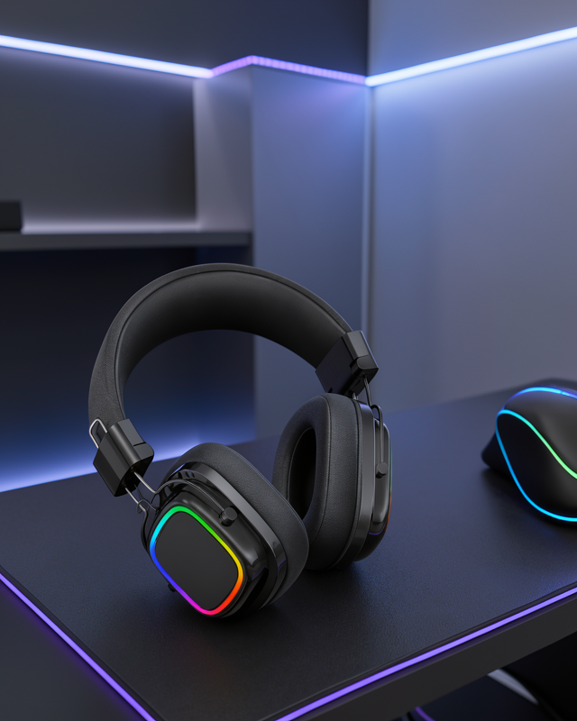 Katlanabilir RGB Işıklı Bluetooth 5.3 Kulak Üstü Kulaklık UUCZZZXY30SODO-6