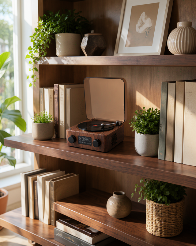 Gece Işıklı Bluetooth Hoparlör Saatli Tasarım UUCZZZGRAMAFONSPEAKER-24