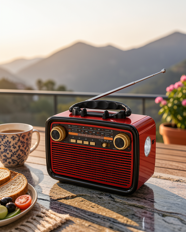 Müzik Kutusu Bluetooth Bağlantılı El Fenerli Radyo UUCZNOSTALJİKR2-1