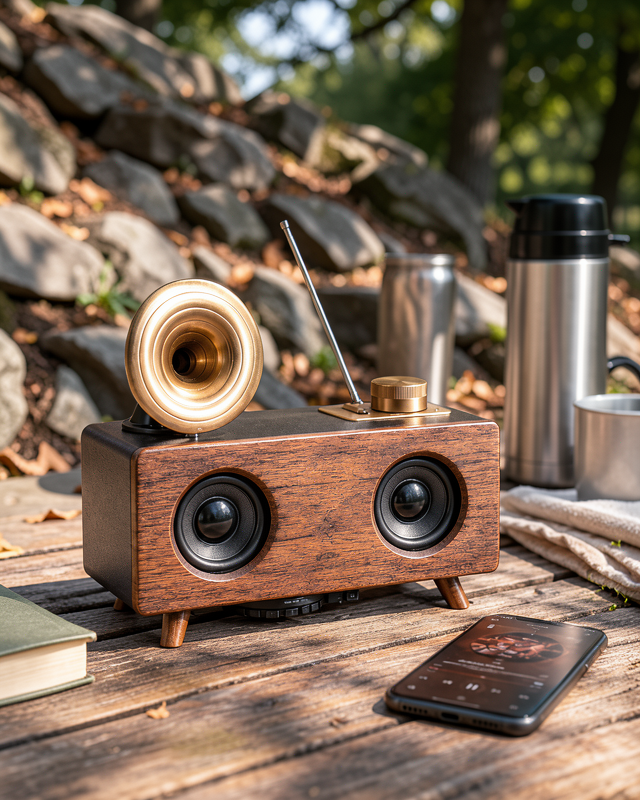 Bluetooth Hoparlör Ahşap Retro Klasik Gramofon UUCZB6SPEAKER3-1