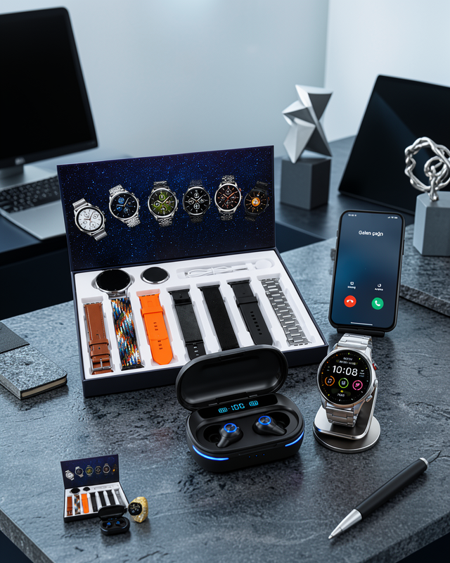 Bluetooth Kulaklık + Akıllı Saat Seti UUCZ7KORDONLUSK98K-1