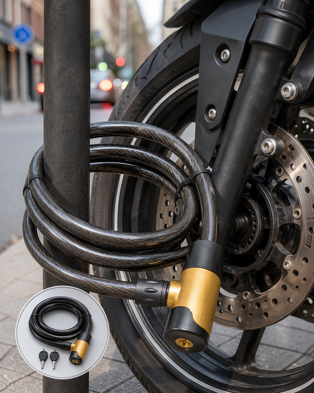 Çelik Halatlı Kilit 2 Motosiklet, Bisiklet, Scooter için UCZZTDR2MMOTORKİLİT-2