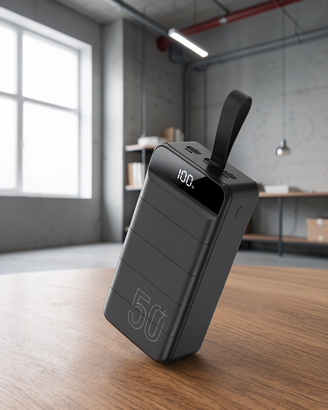 50000 Mah Yüksek Kapasiteli Powerbank 3 Çıkışlı LED Ekranlı