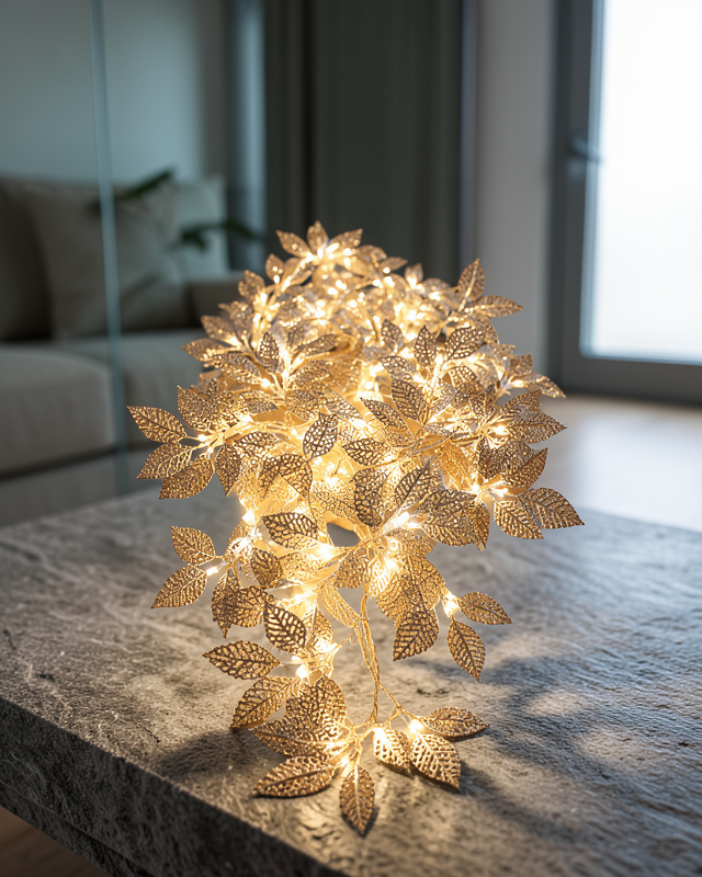 LED Işık Gümüş Yaprak Tasarımı UCZZZYAPRAKLEDIŞIK-6