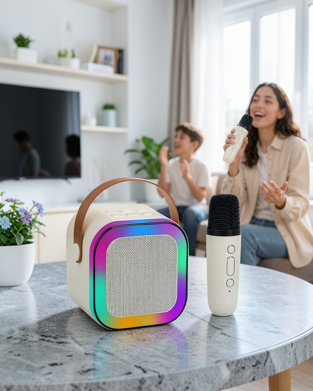 Taşınabilir Karaoke Mikrofon Seti Bluetooth Hoparlörlü