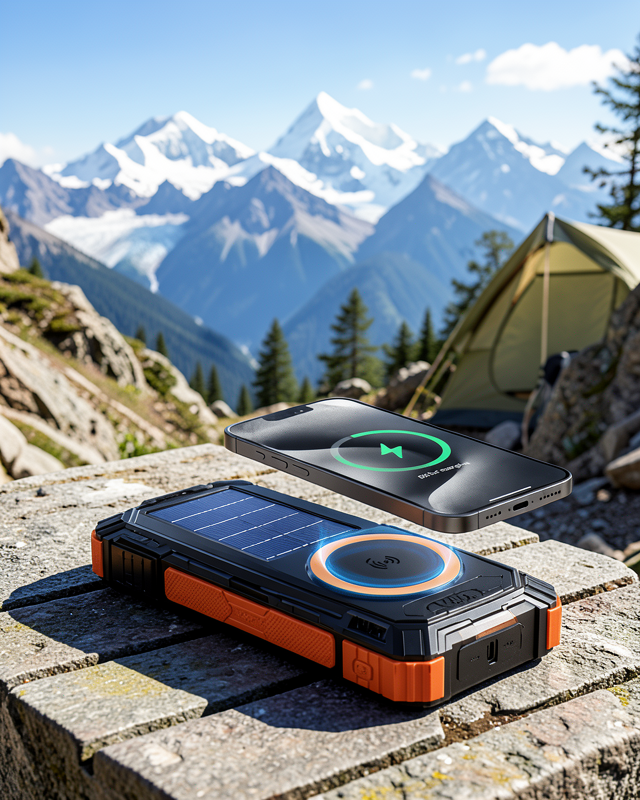 20000 mAh Güneş Enerjili Kablosuz Şarjlı Taşınabilir Batarya