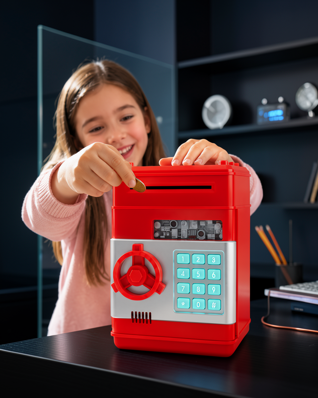 Şifreli Kırmızı ATM Tasarımı Kumbara UCZZZSAM53NUMBERBANK-25