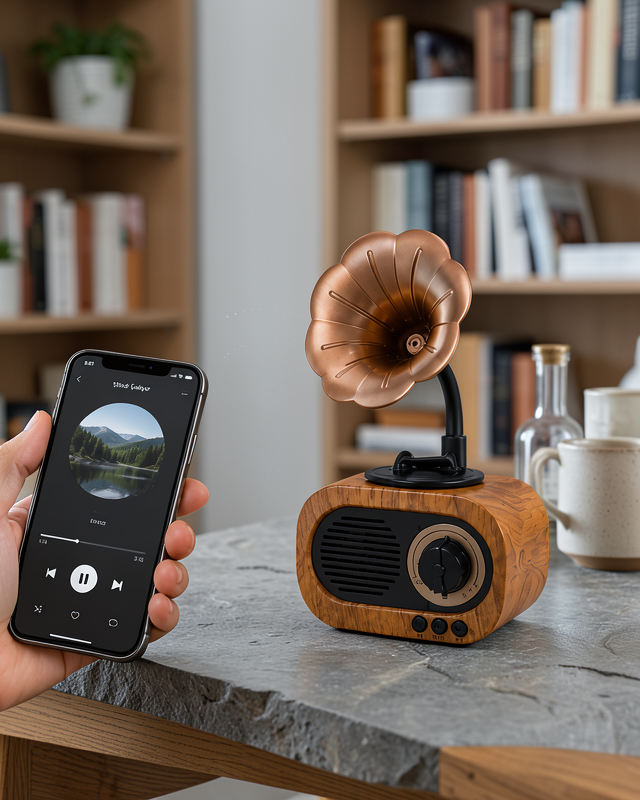 Mini Retro Bluetooth Hoparlör FM Radyo 8 Saat Batarya UCZZZB5RAYO-9