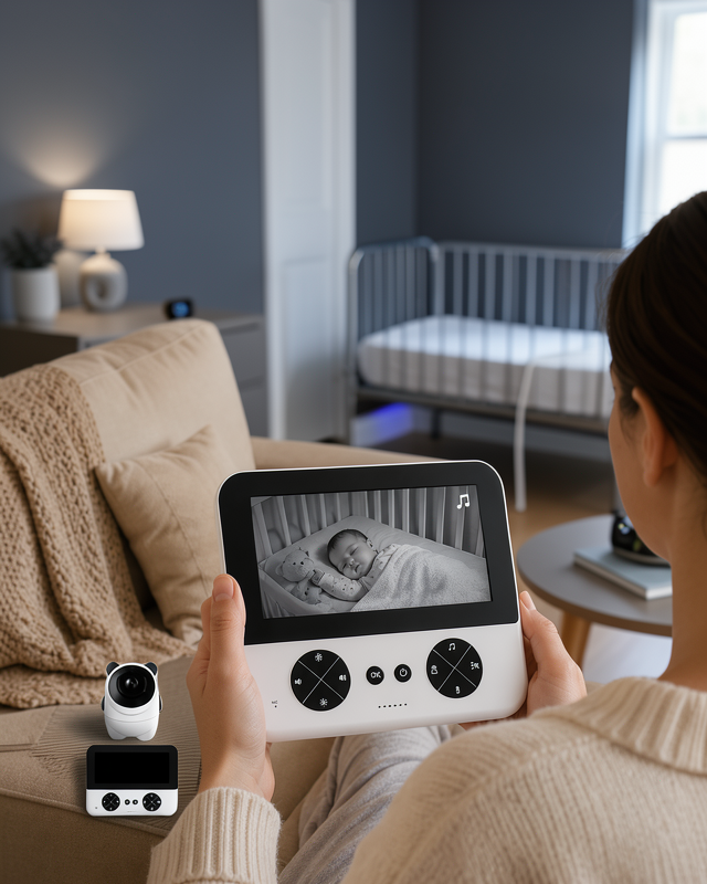 Uzaktan Kontrollü HD Bebek Kamerası Zoom ve Sıcaklık Sensörlü