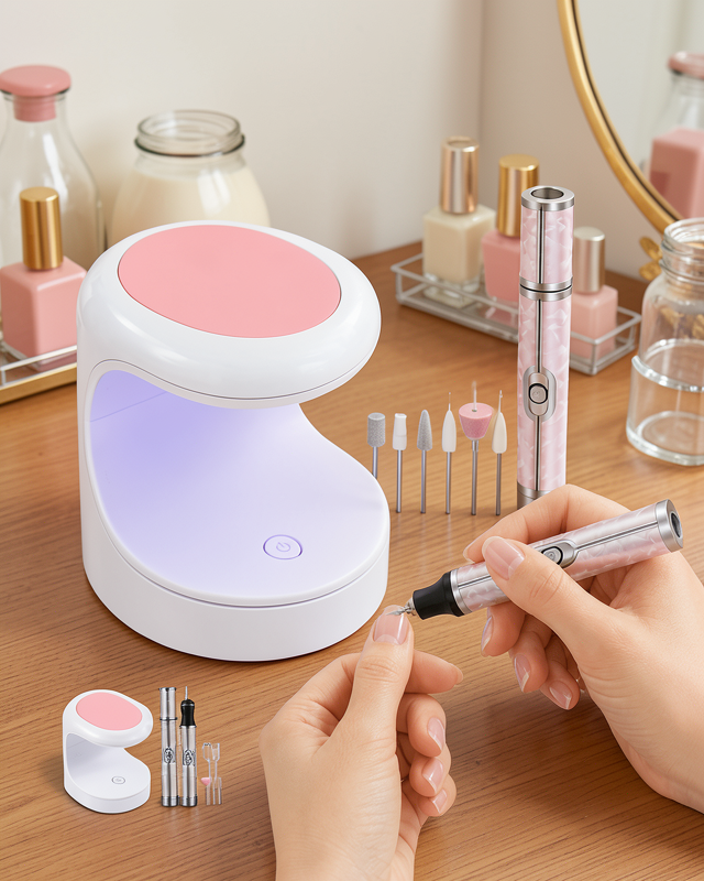 20.000 RPM Tırnak Matkabı + Mini LED Oje Kurutma Cihazı Seti