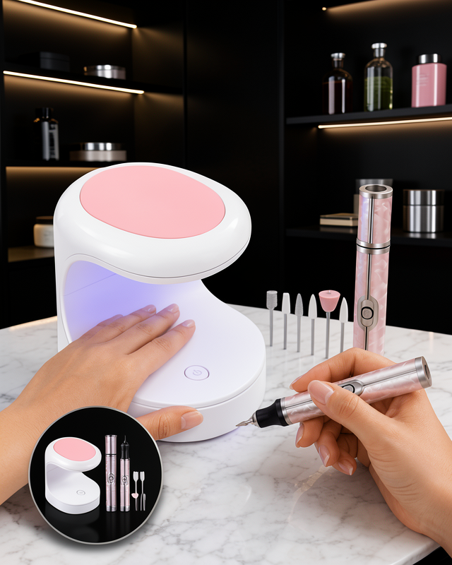 Tırnak Matkabı ve LED Oje Kurutucu 2'li Set UCZZTIRNAKKURUTMATÖRPÜ3