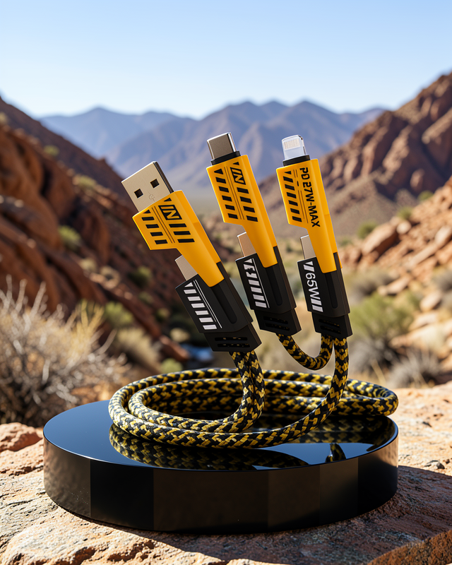 4'ü 1 Arada USB-C USB-A Lightning Şarj Kablosu 65W 60cm UCZZZİKİLİŞARJKABLOSU-6