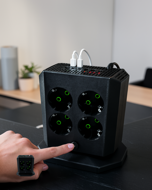 8 Prizli Dikey Priz 4 USB Type-C Hızlı Şarjlı UCZZA105PRİZ-4