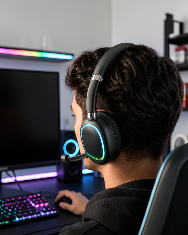 Bluetooth Kulaklık RGB Işıklı Type-C Şarjlı UCZZMAX17-4