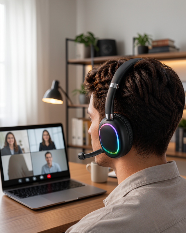 Kulak Üstü Bluetooth 5.0 RGB Işıklı Tasarım UCZZMAX17-3