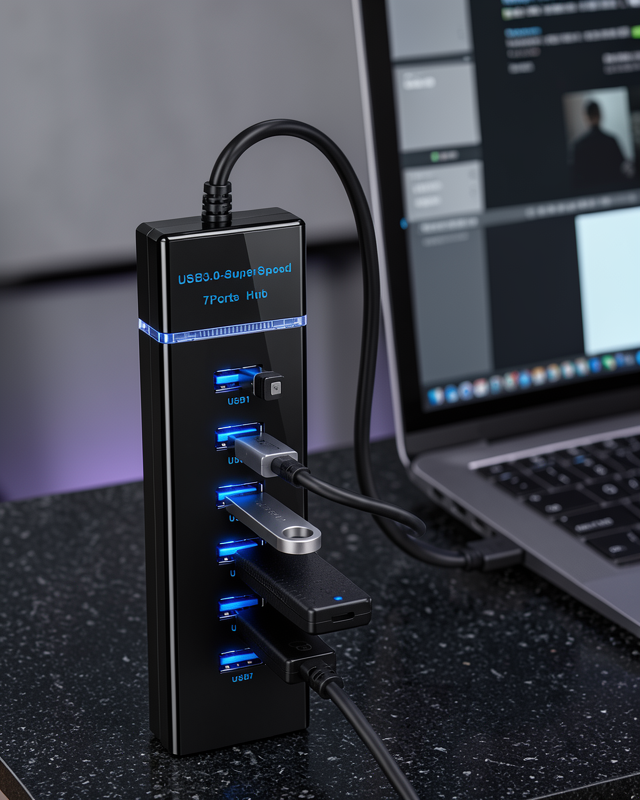 USB 3.0 Çoklayıcı 7 Port 5Gbps Veri Aktarımı UCZZOKM307-5