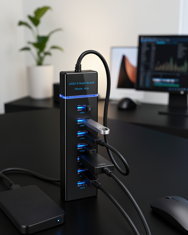 USB 3.0 Hub 7 Girişli 5Gbps LED Göstergeli UCZZOKM307-3