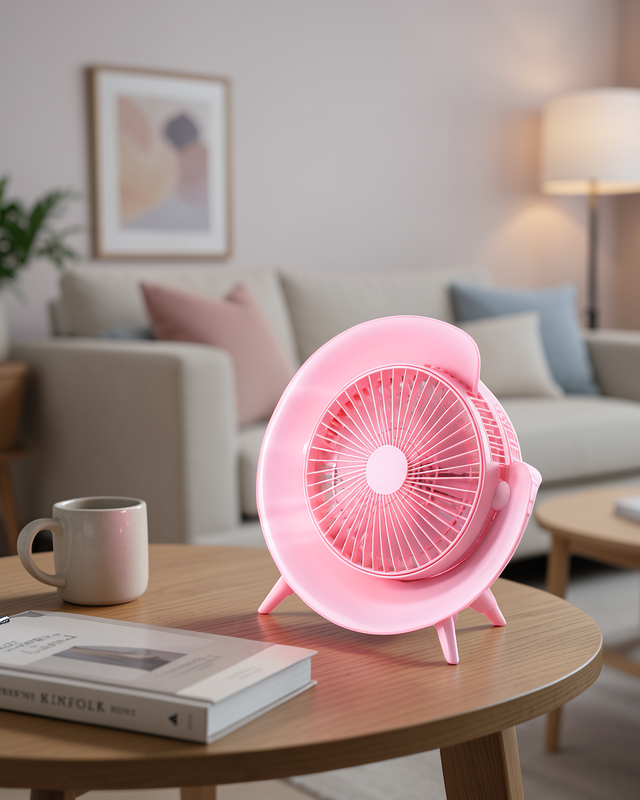 Taşınabilir Masaüstü Vantilatör Pembe Renkli Ambiyans Işıklı UCZZLM102-4