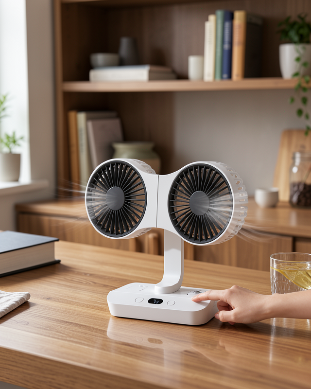Şarjlı Masa Vantilatörü İkili Fanlı UCZZSP012FAN-3