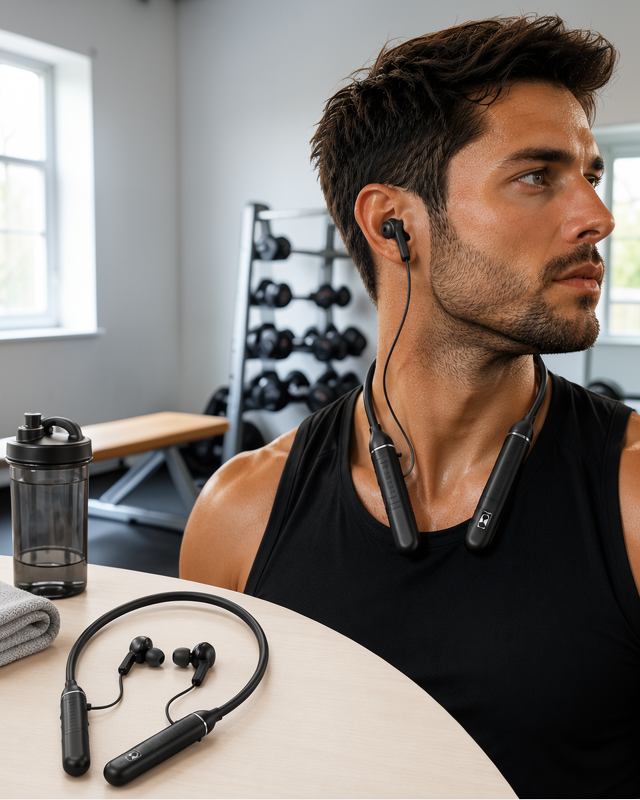 Boyun Tipi Kablosuz Bluetooth Kulaklık Uzun Pil Ömrü Mikrofonlu