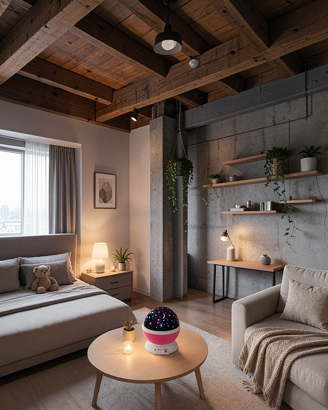Gökyüzü Projektörü Pembe Renkli Döner Çocuk Odası Gece Lambası UCZZSTARMSTRPMB-2