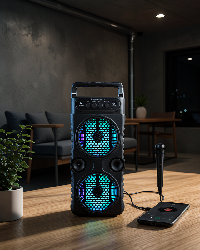Kablosuz Bluetooth Hoparlör LED Işıklı 1200 mAh UCZZZ1688HOPARLÖR-6